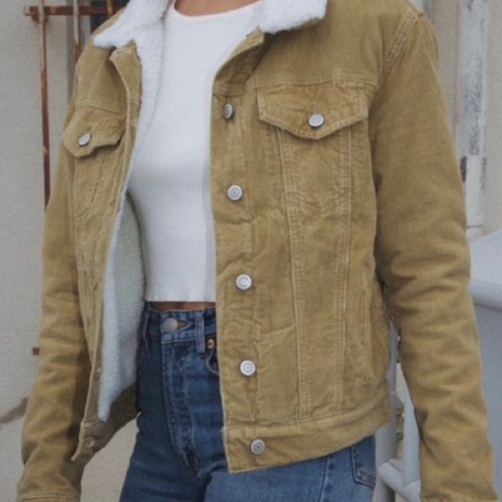 brandy melville corduroy sherpa jacket